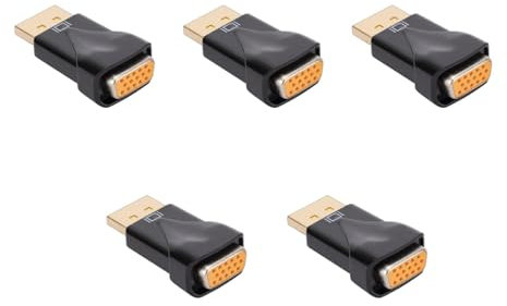 Xuanxi Adaptador Displayport a VGA de 1080P macho a VGA hembra, adaptador Plug and Play para PC, proyector, portátil, Displayport a VGA Converter