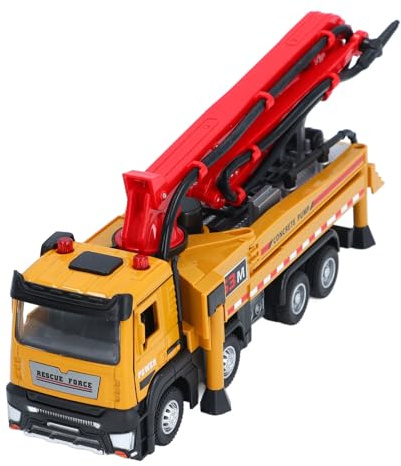 PUNELE Camion Pompe à Béton Jouet pour Enfants, 1:32 Camion Pompe à Béton en Alliage, Realiste Maquette Véhicule, Haute Simulation, Modèle de Véhicule de Construction