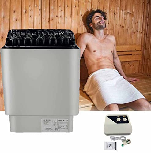 XNXYSMKJ Calentador de Sauna eléctrico de 3-9 KW, Calentador de SPA, Estufa de Sauna Seca, Calentador de Sala de Sauna con Control Externo para el hogar, Sauna, baño, Ducha, 2 Modos de Trabajo (3KW)