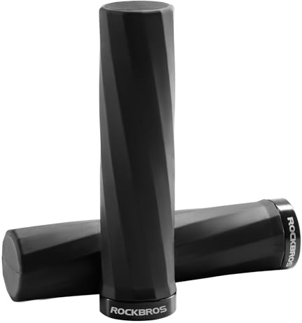 ROCKBROS Fahrradgriff 22mm, Fahrrad Griffe mit Einzelnen Aluminium Lock, Anti-Rutsch TPE Gummi Lenkergriffe für MTB, Gravel, Ebike und Rennrad