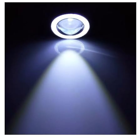 Mfibbmf Fendinebbia Anteriore Auto 2PCS Proiettore COB LED 64mm 76mm 89mm 6500K Halo Angel Eyes Anelli DRL Auto Bianco 12V