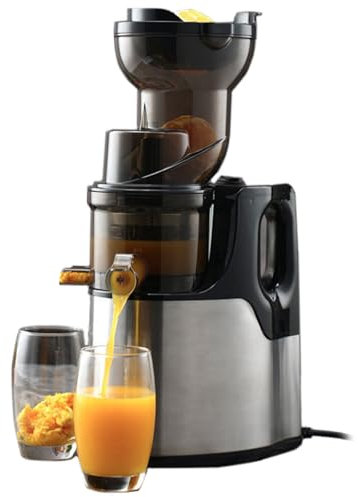 150W Cold Press Juicer Machine, 43RPM Slow Masticating Juicer, for Fruits Vegetables 100mm Feed Chute, with 100mm Feed Chute, Portable Pomace Separation Juicer, High Juice Yield