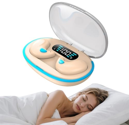 Wireless Bluetooth Invisible Sleep Earbuds Mini Small Sleeping Headphones Noise Cancelling Flat Earphones for Side Sleeping Sleepers Waterproof TWS Hidden Ear Buds for iPhone Android Music Sports Work