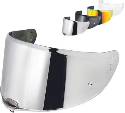 Visiere Casque Moto pour FF811/VECTOR II/Citation II,Plein Visage Moto Casque Pare-Brise Visière,Remplacement de Visière de Lentille de Casque de Bouclier de Vent de Moto. (Argent chromé)