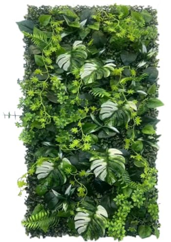 AQCQDQ Künstliche Pflanzenwand, 50 x 100 cm Outdoor Künstliche Hecke, PE, Künstliche Pflanzen Wie Echt, Pflanzenwand Outdoor, Blumen Wanddekoration für Wandbegrünung (Kombination 3)