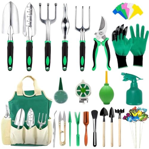 outils de jardinage， Ensemble d'outils de jardinage antirouille – Parfait for l'intérieur et l'extérieur | Cadeau de jardinage idéal for hommes et femmes