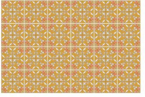 Baldosa adhesiva – vinilo resistente – fácil limpieza – 20x20 cm – lote 24 – antisalpicaduras cocina - Elegante patrón de azulejos