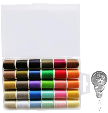 30 Color Handy Polyester Sewing Threads, Colorful, Easy to Use, Durable Threads for Sewing Needs (45 m / 50 yds Each roll)