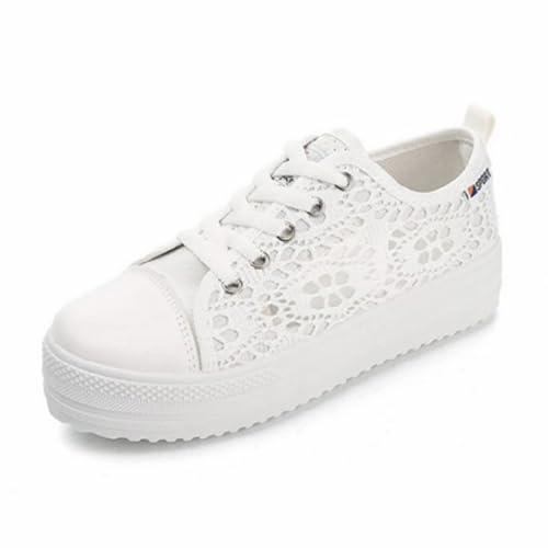 Femmes Chaussures Sport Décontractées Légères Et Respirantes Sneakers Semelles Souples Coussin d'air Maille Solide Lacets pour Diabétique La Marche Quotidienne Le Fitness Souple Mode