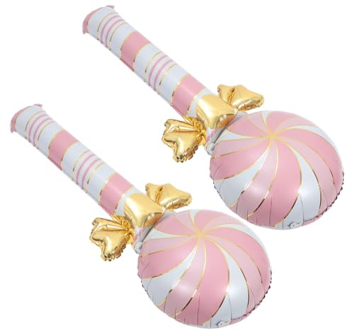 HEALSOPTHY Candy Ballondekoration 2 Stück Folienballons Rosa Aluminiumfolie Weihnachtsdeko für Geburtstag und Weihnachtsfeier 48cm