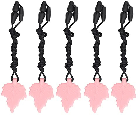 LIYJTK Collier de Dentition en Forme de Feuille d'érable pour bébé, soulagement de la Dentition pour Les Nouveau-nés (Rose Claire)