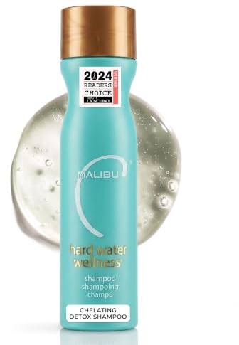 Malibu C Hard Water Wellness Shampoo - Hydrating, Sulfate-Free Hair Care for Hard Water - Removes Minerals and Buildup (9 oz)