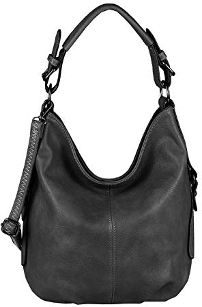 OBC Damen Tasche Shopper Hobo-Bag Henkeltasche Schultertasche Umhängetasche Handtasche Crossover CrossBag Damentasche Reisetasche Beuteltasche (Schwarz.)