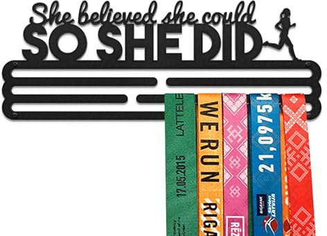United Medals She Believed She Could So She Did Medaillenhalter Edelstahl | Medaillen Aufhänger | Medal Hanger Holder Display Rack