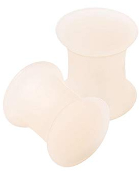 KJM FASHION 2 Stk Silicone Skin Color 6mm 2g Double Flared Flesh Earplugs Ohr Plug Stecker Ring Expander Stab Piercing Schmuck 2674