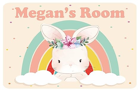 Bunny Kids Bedroom Door Sign Personalised For You - Any Name! Door Plaque,Girls/Boys,Nursery,Decor,Kids Room,Animals