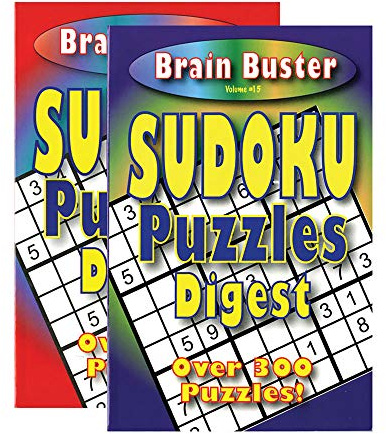 Brain Teasing Sudoku Puzzle Book 8 x 5 Digest Size 2 Titles, Word Search Find Words Books for Training Learning with Game, 48-Pack