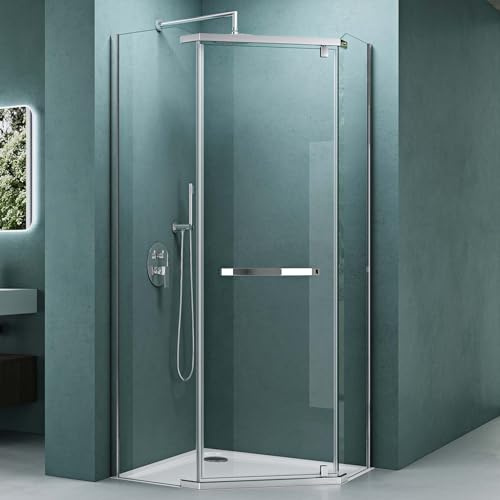 Mai & Mai Cabine de Douche en Angle Transparent sans Receveur 80x80x195cm