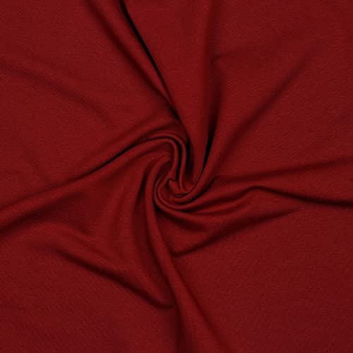 French Terry Uni Meterware Tex + GOTS zertifiziert über 50 Farben zur Auswahl Sweat (041 I Bordeaux, 50 x 150cm)