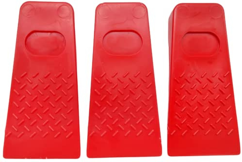 HMH-Shop 3 x Fällkeil 140x65x20mm Keile aus Kunststoff Rot Forst Zubehör schlagfest Fällheber Forstkeil Hubhöhe 20mm Keil zum kontrollierten Fällen von Bäumen