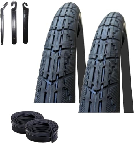 2 x Rexway Fahrradreifen 28 Straiter Reflex Pannenschutz Schwarz 42-622 (28 x 1,60) + 2 passende Schläuche AV inkl. 3 Reifenheber