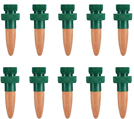 BDHI 10pcs Bottle Adapter Self Watering Spikes Plant Waterer Terracotta Plant Watering Spikes Self Watering Spikes to Use with Water Bottles Houseplant Watering Stakes Automatic Irrigation (Y138-10)