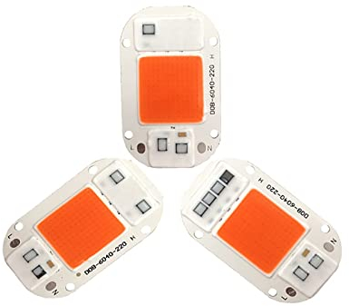 WANGCL 3PCS 50w Full Spectrum Led Grow Light AC 220V Led Light Source Chip for Indoor Plant Veg and Bloom -Waveband 380-840nm