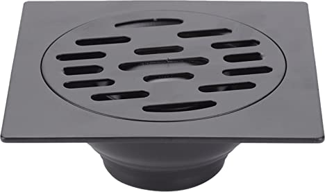 Drenaje de Piso, Drenaje de Piso de Ducha Cuadrado Negro de Acero Inoxidable de 3,89 Pulgadas Colador Drenaje Servicio Pesado Grueso Desagüe Piso Fregadero Antibloqueo (Drenaje de Piso Común)