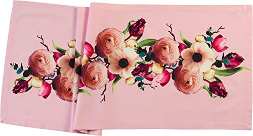 Sander Tischläufer Bouquet, 50 x 140 cm, original - abgepasst, rosa, Größe:Tischläufer 50 x 140 cm