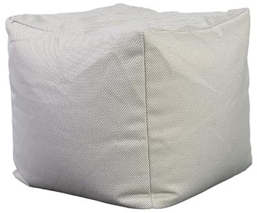 FINQA Sitzkissen Valencia 60x60x36 cm, eckig, mit EPS-Polsterung in Weiß, wasserabweisend und schmutzabweisend, Sitzpouf Outdoor Boden, perfekt für Wohnzimmer oder Terrasse