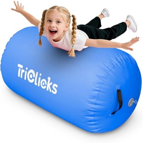 Triclicks Aufblasbare Air Roll Aufblasbare Luft Rollen Air Roller Yoga Roll Gym Air Barrel Gymnastikmatte Fitness Übungswalze für Zuhause, Outdoor, Fitness
