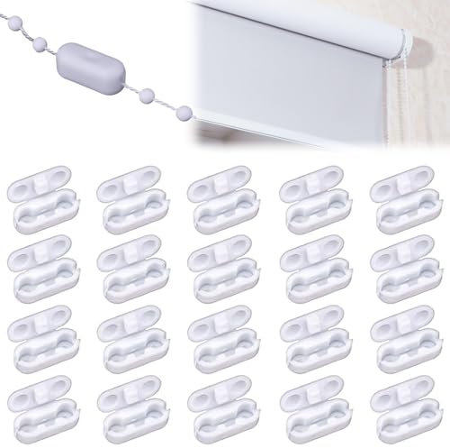 20Pack Plastic Chain Connectors Fits Roller, Replacement Vertical Roman Roller Blind Ball Chain Cord Connector Clips, Blind Safety Clips for Cord for Vertical Window Blinds