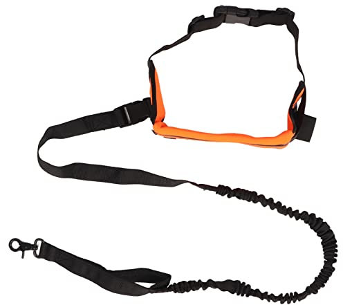 AMONIDA Freihändige Haustier-Hundeleine, Reflektierend, Verstellbar, Mehrzweck-Laufgürtel für Hunde, Ausbruchsicher, mit Reißverschlusstasche Zum Laufen, Spazierengehen, Joggen (Orange)