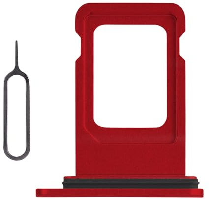 Risidamoy for iPhone XR Red SIM Card Slot Replacement Single SIM Version Card Tray Holder Adapter with Waterproof Rubber Ring Repair Tool Fix Kit Needle Ejector for A1984 A2105 A2106 A2107 A2108