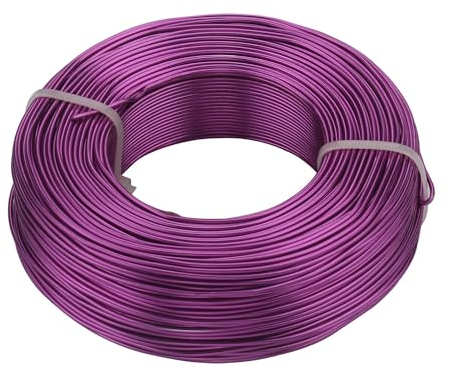 Aluminiumdraht, Stärke 1 mm - 3 mm, 15 Farben, Edelstahl, Handwerk, flexibler Draht, künstlerisch, Perlen, Kordel für Schmuckherstellung, Zubehör (Farbe: Lila, Größe: 1,5 mm