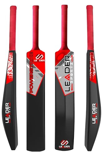 Leader Sportz Powerstrike - Bate de cricket para adultos, bate de tenis de plástico pesado para críquet Gully | estándar de torneo | Bate de tamaño completo para críquet