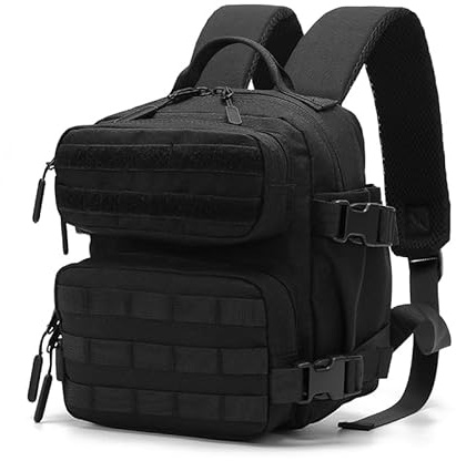 Taktischer Molle-Trinkrucksack mit 3L TPU-Wasserblase zum Laufen, Trinkweste, verstellbarer Schultergurt, Wasserrucksack für Radfahren, Wandern, Laufen, Klettern, Jagd, Radfahren (schwarz)