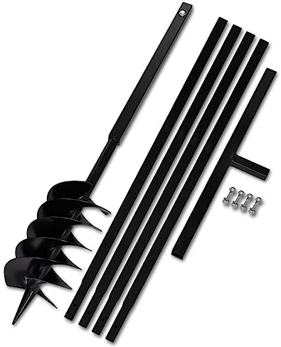 Home Outdoor SonstigesErdbohrer mit Griff 150mm mit Verlängerungsrohr 5m Stahl
