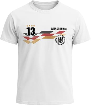 MoonWorks® Herren T-Shirt Deutschland Trikot personalisiert Fußball WM-Shirt 2026 Fanshirt Deutschlandshirt