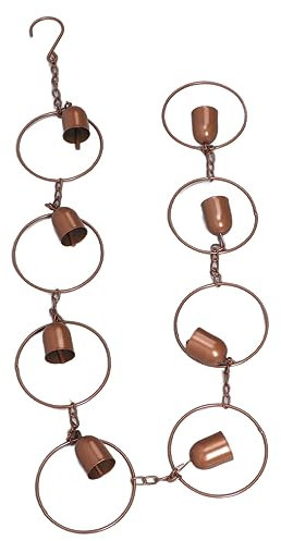 Leapiture Catene antipioggia per grondaie Ciondolo decorativo catena pioggia Sostituzione del Pluviale Campane della Pioggia