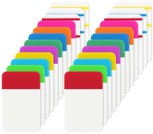 480 Stück Kleberegisterkarte Bunt Haftstreifen 1 Zoll Seitenmarker Selbstklebend 12 Farben Page Markers für Bücher, Ordner, Papier, Dokumente