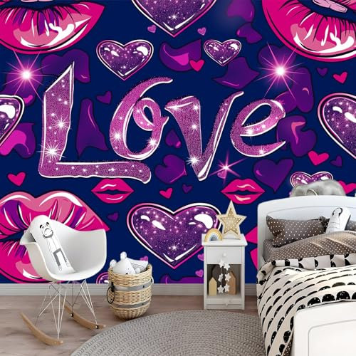 Vliestapete Lila 300 x 210 cm Tapete Fototapete Premium-Vlies Fototapete 3d Effekt - Wanddekoration fur Wohnzimmer - Wandtapete Einfach zu Montieren
