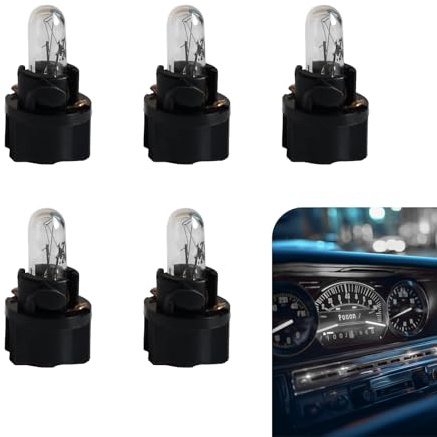 awlbed 5 PCS Car 12 V 1.2 W Dashboard Light Bulbs, 0.83 x 0.43 Durable T5 Small Bulbs, Car Light Bulb Replacement Parts, Universal for Car and Motorcycle Dashboard Lights (White #DB401)