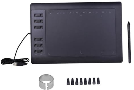 Drawing Tablet, Graphics Tablet Graphics Drawing Pad (10x6 inch) for Art Painting, Animation Design, Editing Images Or Handwriting Input (Package 1)