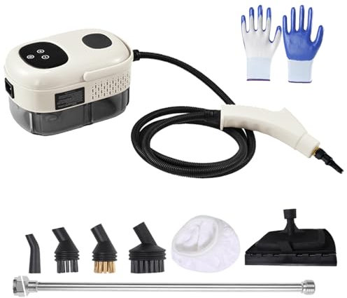 VICSDEP Limpiador de vapor de mano con pantalla táctil, color blanco