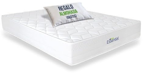 Matnature | Essential | Colchón Viscoelástico | Núcleo HR (High Resilience) Compactado | Reversible Verano-Invierno | Altura 24 cm | Regalo Almohada (90 x 190 cm)