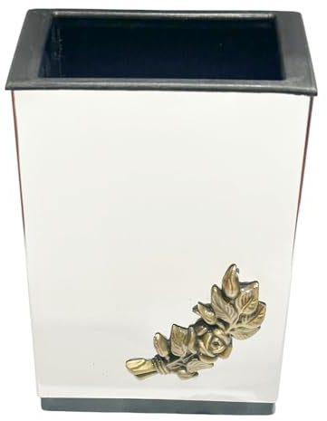 Florero bucaro Rectangular de Acero Inoxidable con Flor de Bronce, colocación con Pernos, Apto para Colocar Flores en lápidas ya Sean Exteriores o Interiores