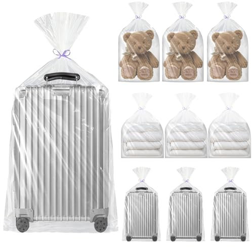 10 Pezzi Sacchetti Extra Large in Plastica Trasparente 100 x 152 cm, Grandi Durevoli Sacchetti PE Bagagli Organizzatore per Confezioni Bagagli, Valigie, Mobili, Coperte e Piumoni, Sedie, Giocattoli