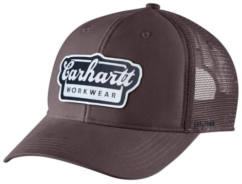 Carhartt Herr Rugged Flex Twill Mesh-Back Script Patch Cap, Mörk sepia, one size