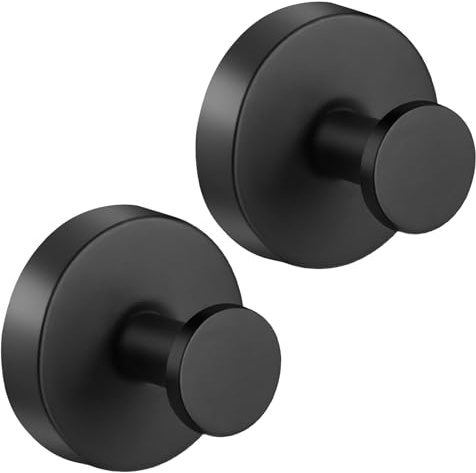 flintronic Crochets Ventouse Sous Vide, 2PCS Crochet Mural d'Aspiration, Acier inoxydable Ventouse Salle de Bain Étanche, Amovible et Réutilisable Crochet Mural Ventouse pour Cuisine(Noir)